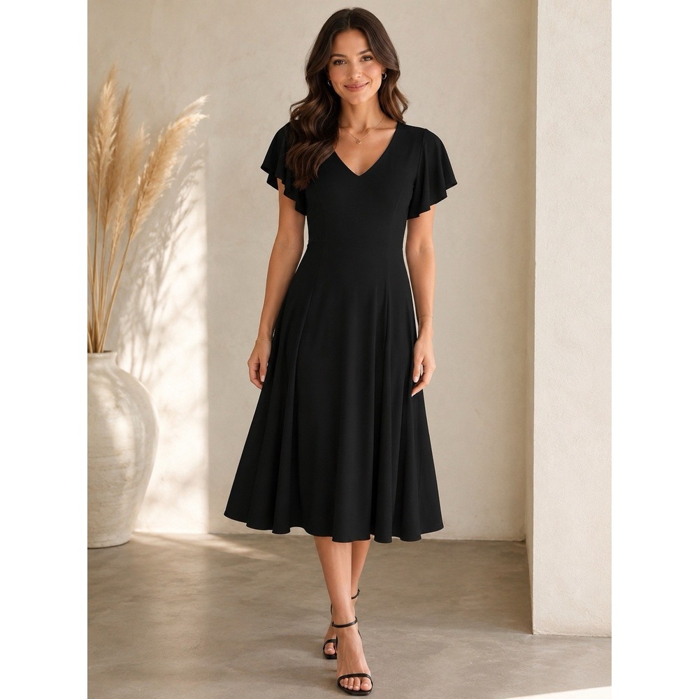 Aym Studio Womens Ava Reversible Midi Dress Sz Medium Black *missing back tie*